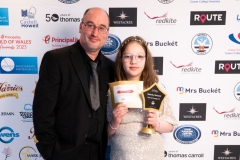 Serenity Harwood, Child of Courage U13, with her dad Bill