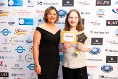 Serenity Harwood, Child of Courage 13+, with Juliana Morgans from award sponsor Princes Gate