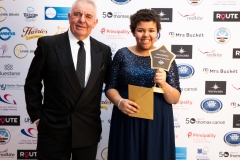 Avery Bristowe, Exceptional Young Carer, with Huw Owen from award sponsor Owens Group